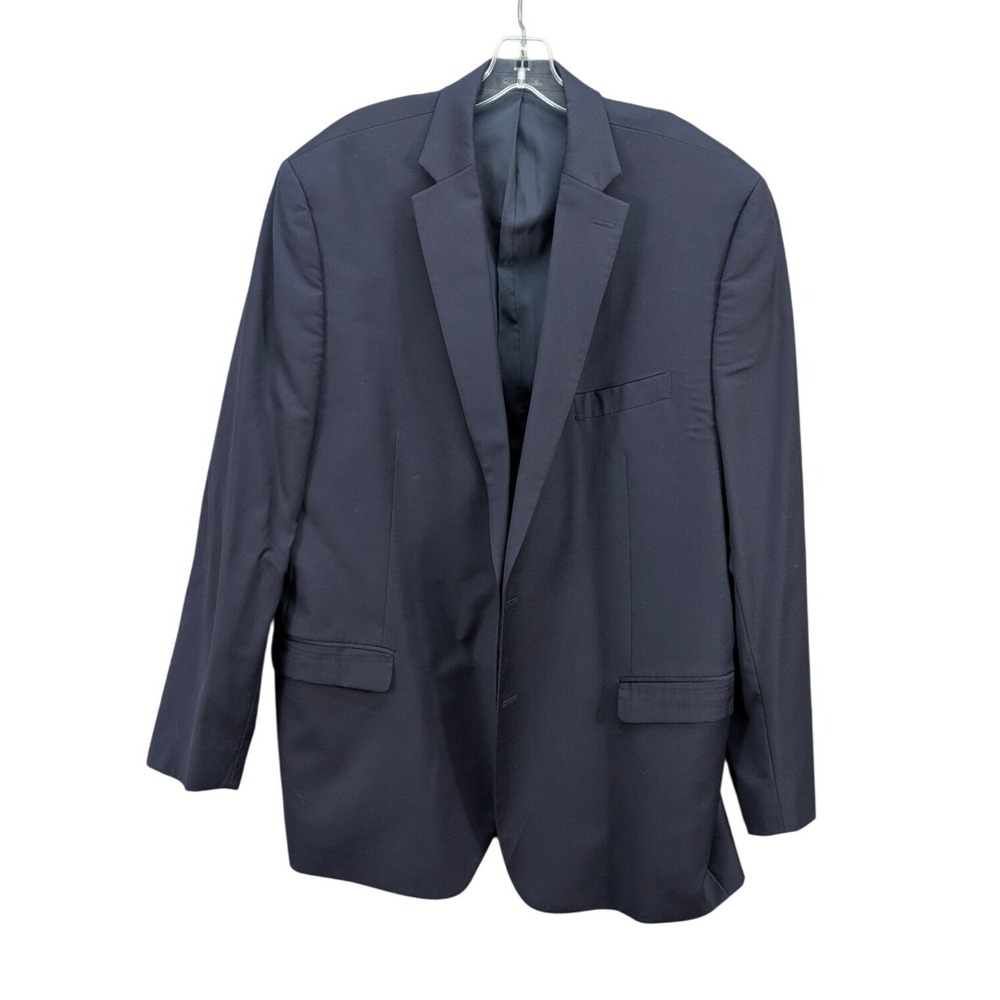 Lauren Ralph Lauren Sport Coat Blazer Jacket Mens 48L Wool Navy Blue Gold Button
